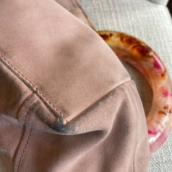Suede Anthropologie pale pink purse - Picture 9 of 12
